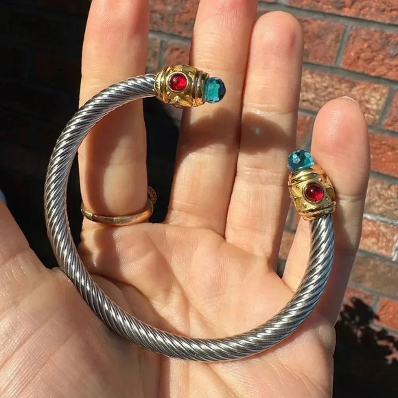 Anthropologie Barocco Stainless Steel Waterproof Cuff Bangle Bracelet - Picture 5 of 13